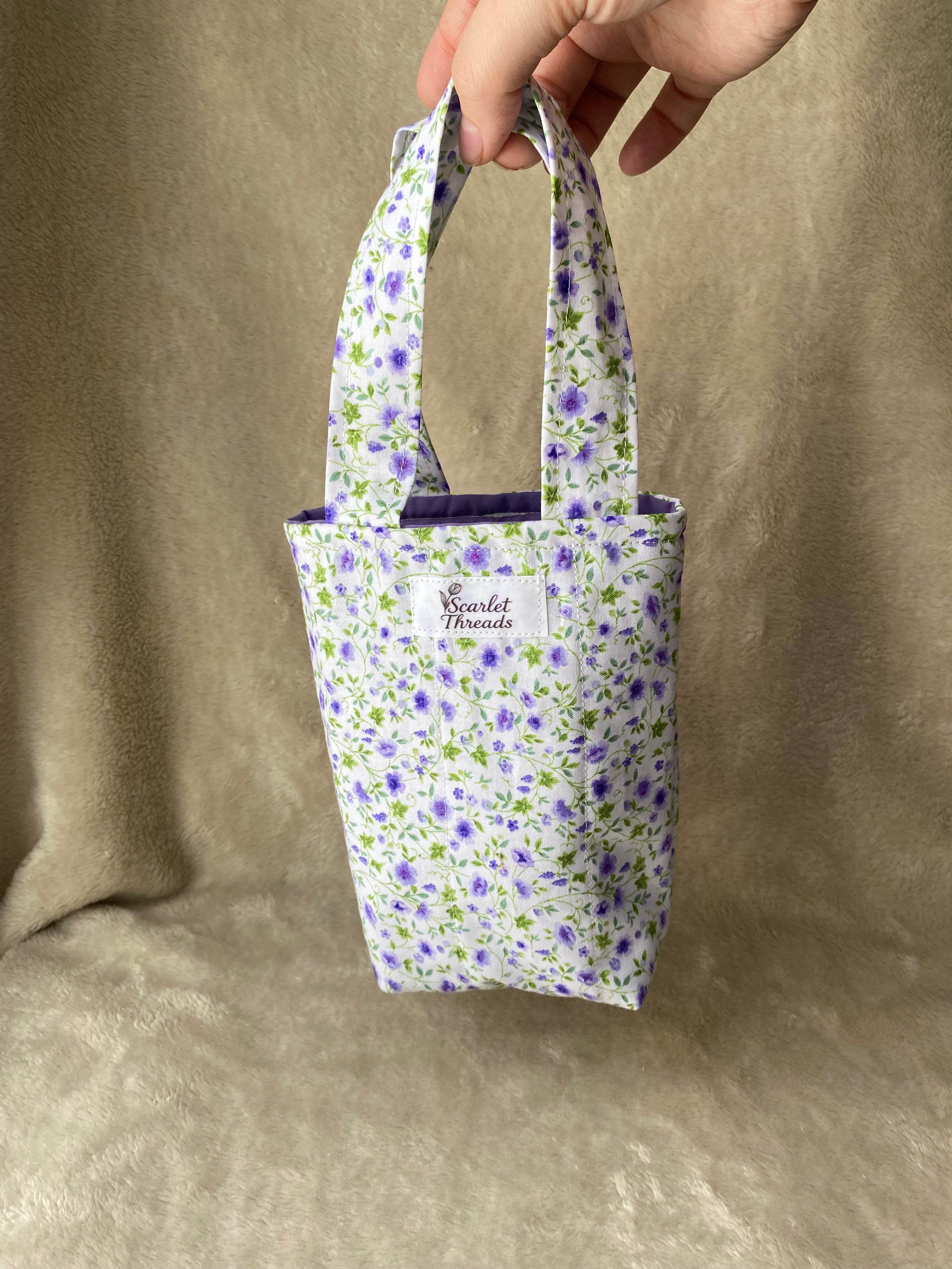 Mini tote bag - Lavender Vine
