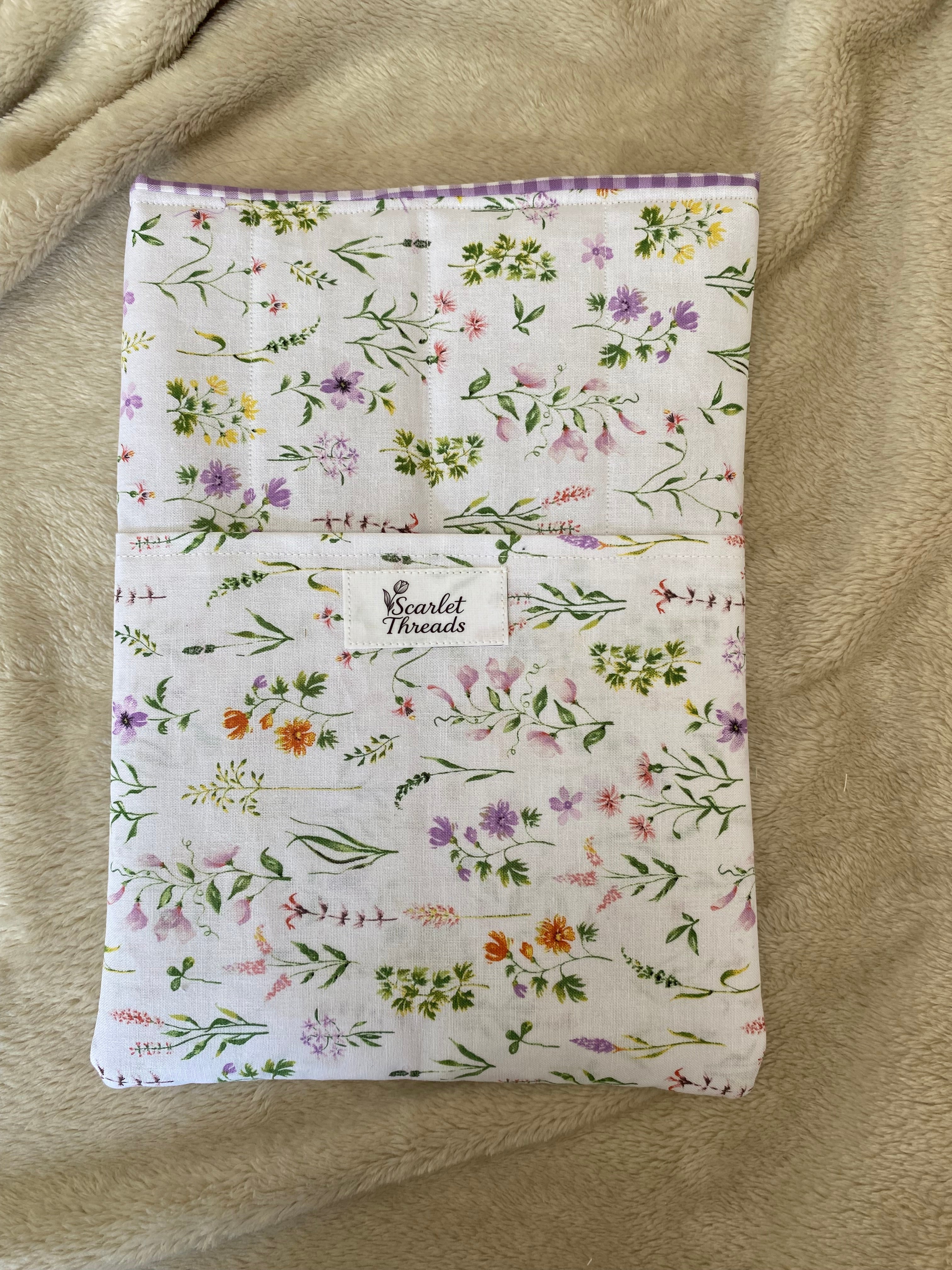 Book/E-reader Sleeve - Whimsical Wildflowers