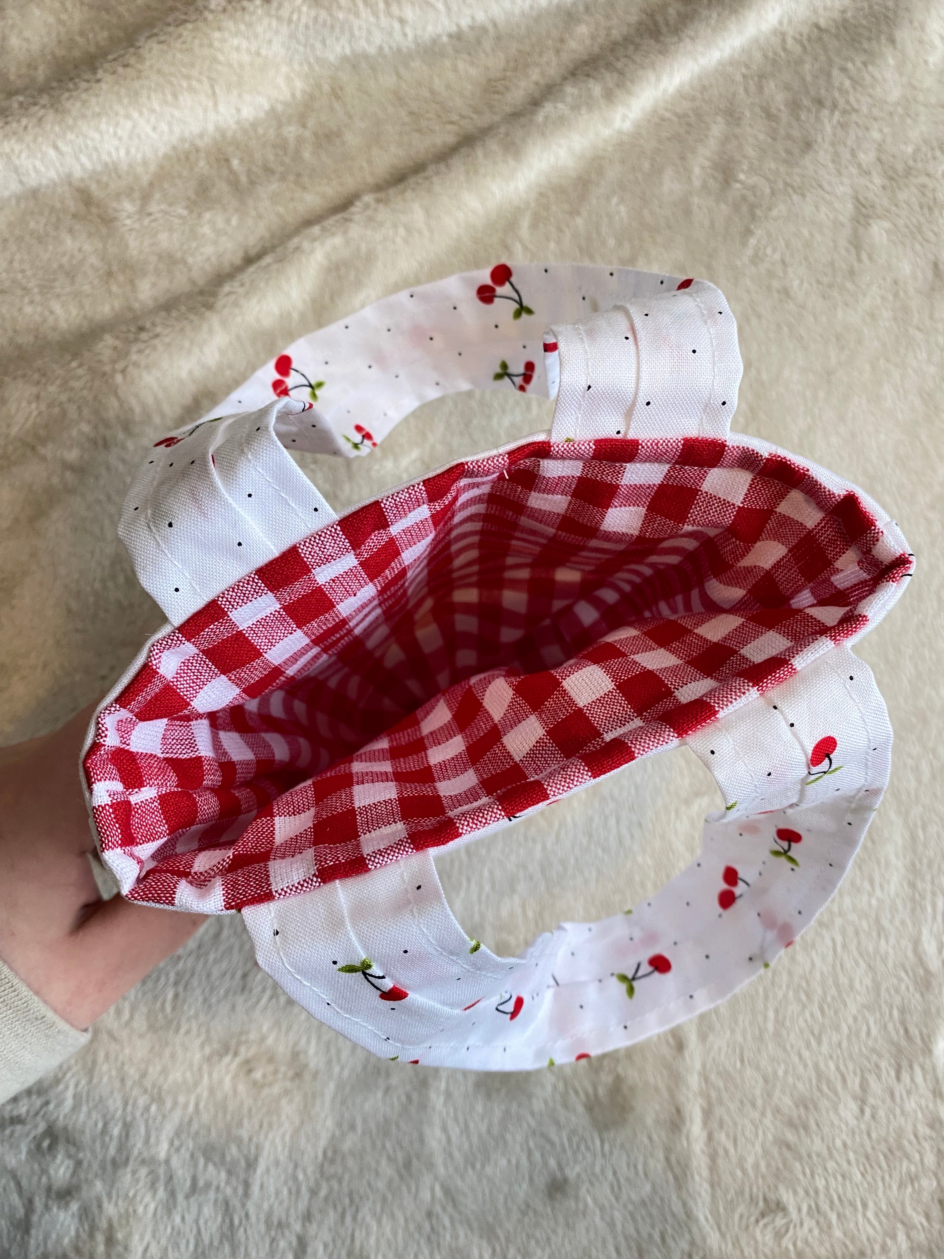 Mini tote bag - Cherry Picnic