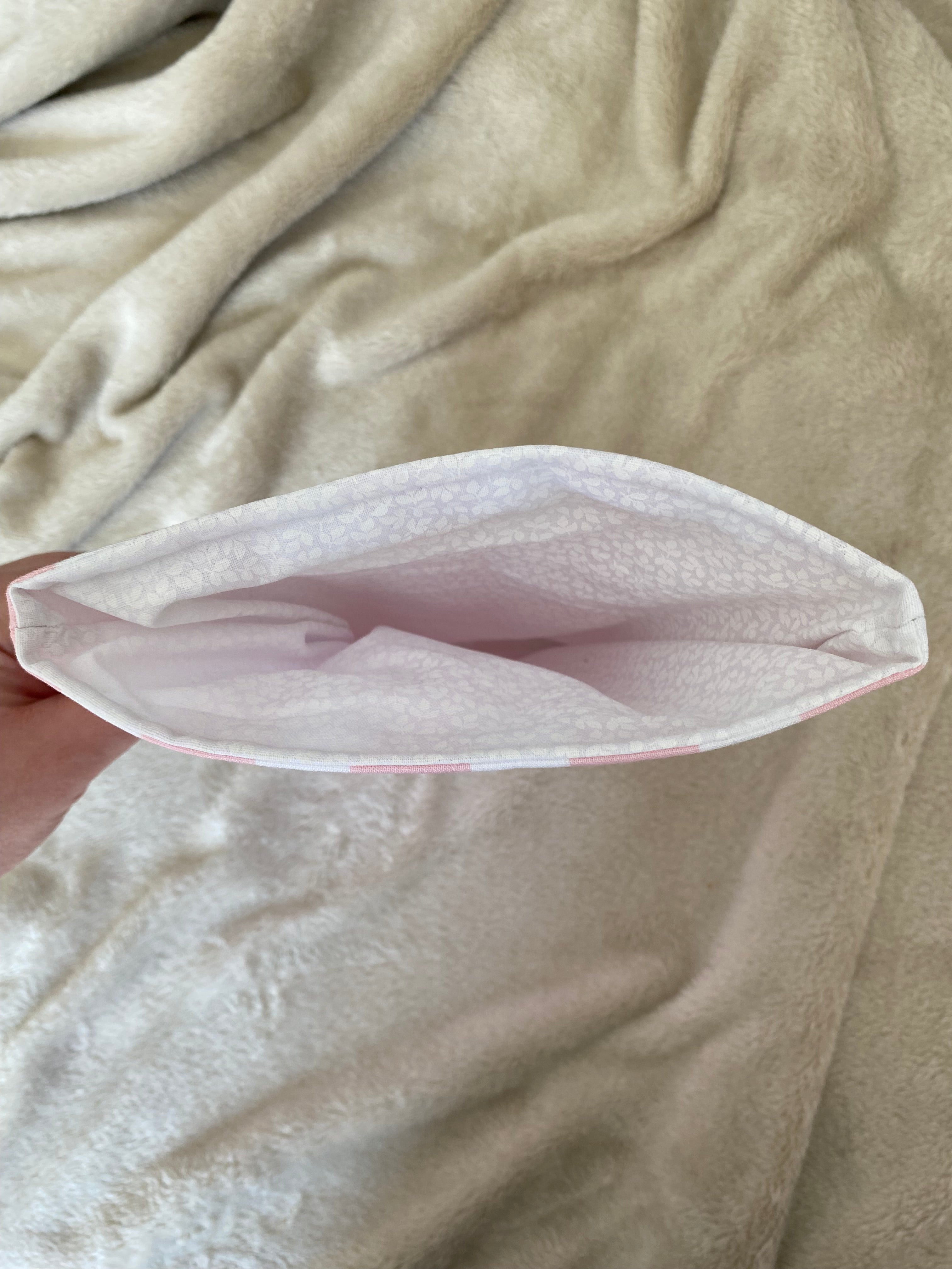 Book/E-reader Sleeve - Pink + White Stripes