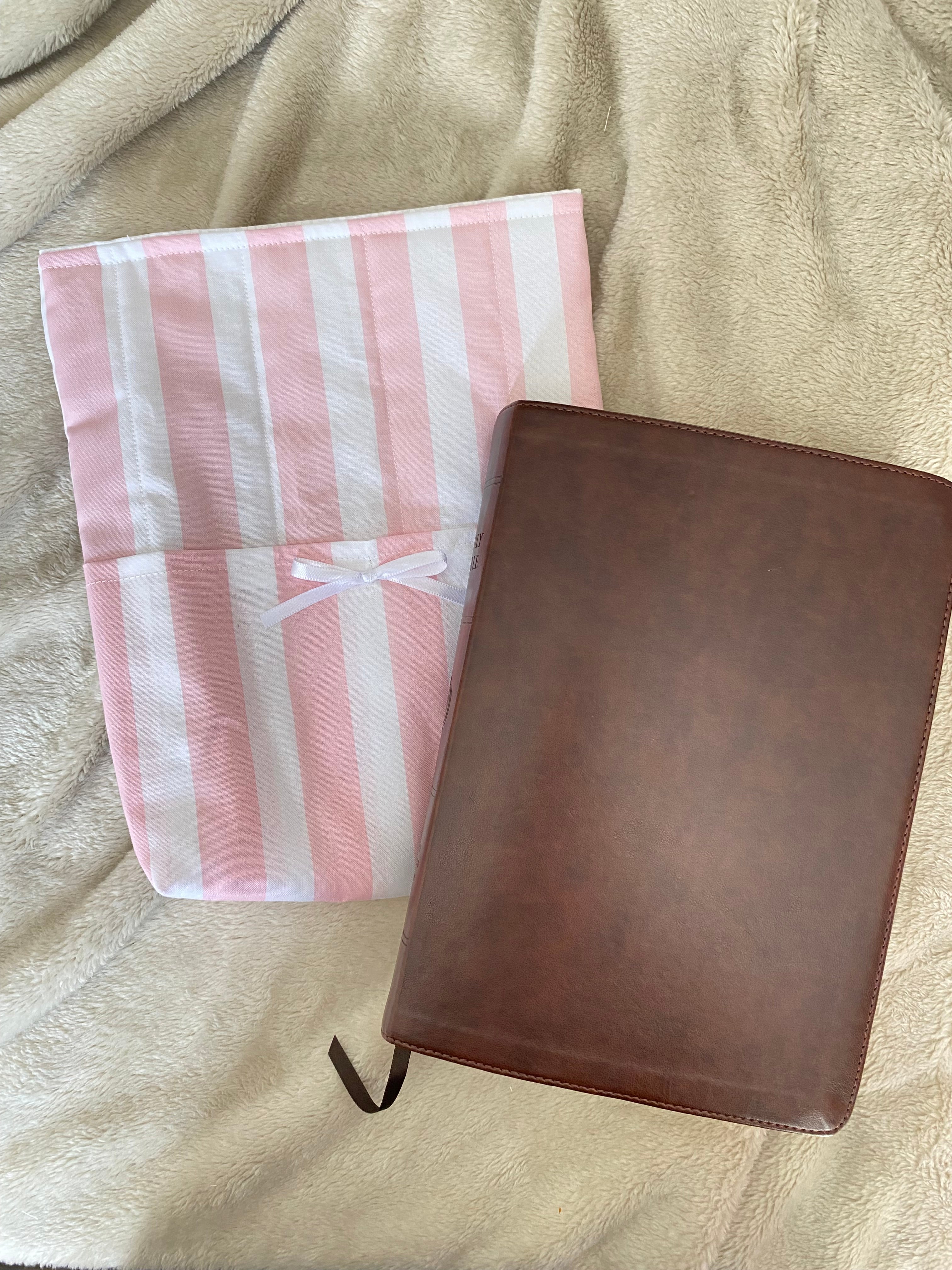 Bible Sleeve - Pink + White Stripes