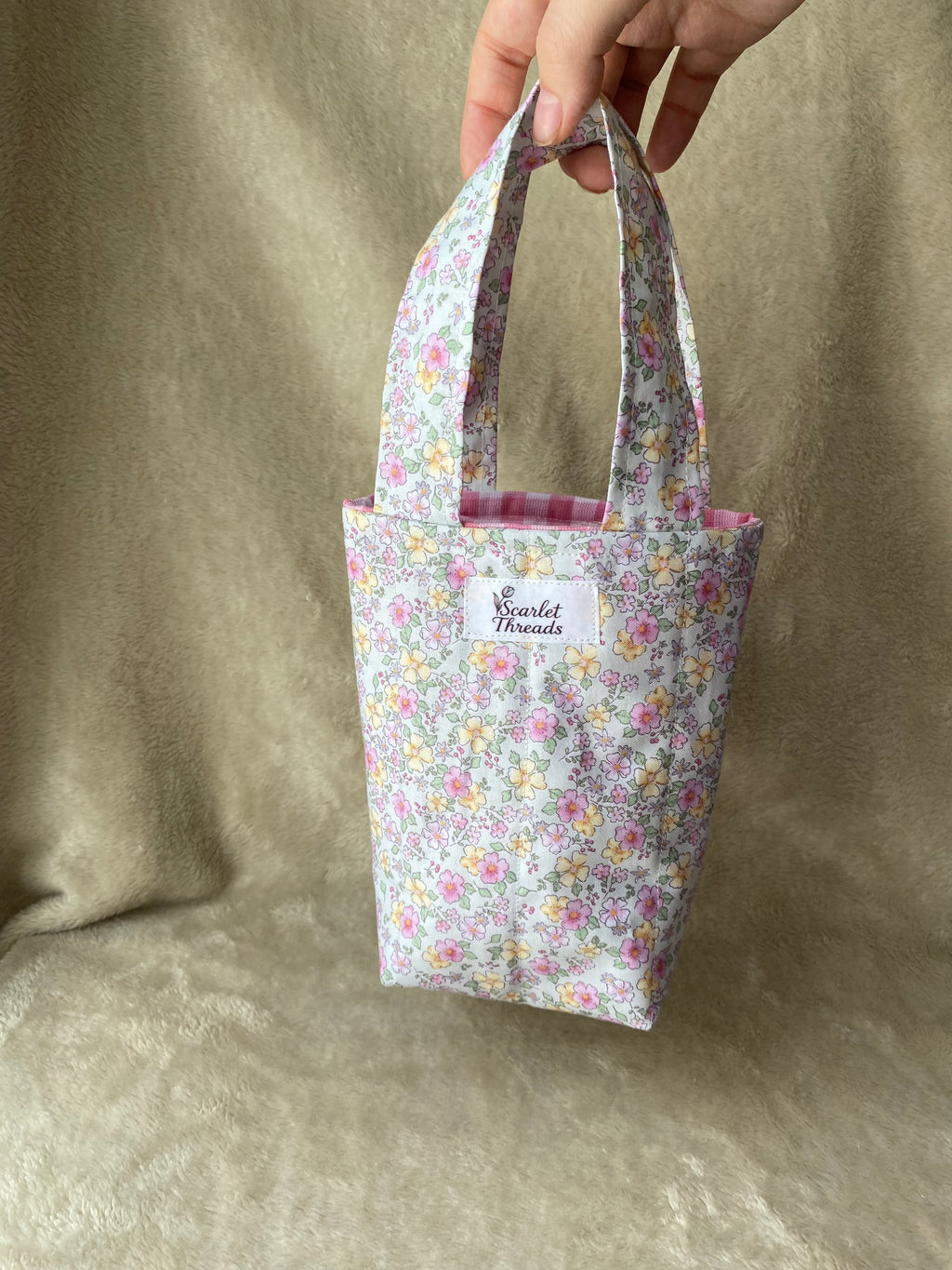 Mini tote bag - Pretty Peonies